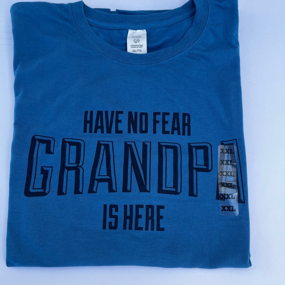 NWT Grandpa Graphic T-Shirt “Have No Fear Grandpa Is Here” Blue Men’s XXL